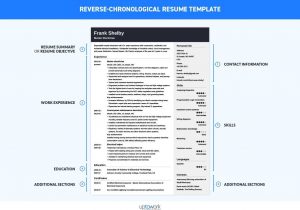 Chronological Resume Sample for Fresh Graduate Reverse Chronological Resume Templates & format Examples
