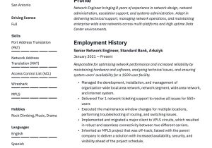 Cisco Network Manager at Hospital Resume Samples Network Engineer Resume & Writing Guide  20 Templates Pdf