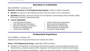 Civil Engineer Graduate Fresher Resume Sample Entry-level Civil Engineering Resume Monster.com