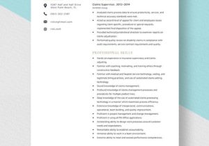Claims Supervisor Resume Sample Objective for Resume Claims Supervisor Resume Template – Word, Apple Pages Template … Claims Supervisor Resume Sample Objective for Resume Claims Supervisor Resume Template – Word, Apple Pages Template …