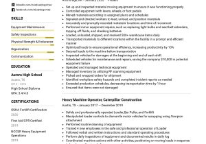 Class One Owner Operator Resume Sample forklift Operator Resume Example & Writing Tips for 2022