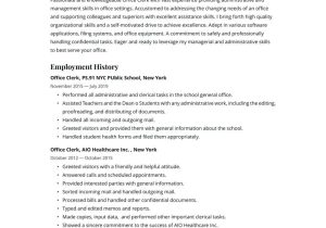 Clerical Resume Sample with No Experience Office Clerk Resume Examples & Writing Tips 2022 (free Guide)