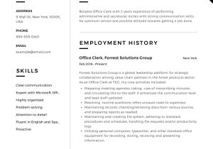 Clerical Resume Sample with No Experience Office Clerk Resume & Guide  12 Samples Pdf 2021