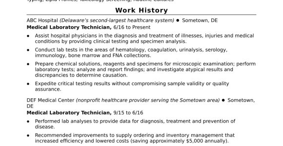 Clinical Laboratory Scientist Microbiology Resume Samples Sample Lab Technician Resume Monster.com