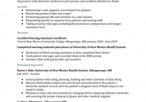 Cna Certified Nursing assistant Resume Sample Certified Nursing assistant Resume Examples – Resumebuilder.com