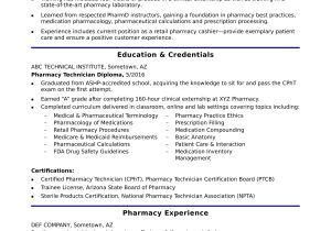Cna Objectives Sample In Resume No Experience Entry-level Pharmacy Technician Resume Monster.com