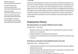 Cna Objectives Sample In Resume No Experience Nurse Resume Examples & Writing Tips 2022 (free Guide) Â· Resume.io