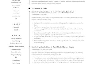 Cna Resume Sample for Nursing Home Certified Nursing assistant Resume & Writing Guide 12 Templates …