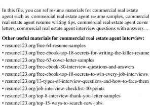 Commercial Real Estate Broker Resume Sample top 8 Commercial Real Estate Agent Resume Samples