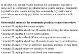Community Mental Health Nurse Resume Sample top 8 Community Psychiatric Nurse Resume Samples