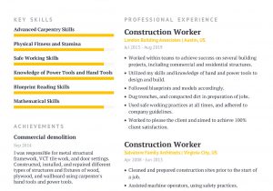 Construction Worker Resume Examples and Samples Construction Worker Resume Example with Content Sample Craftmycv