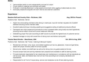 Country Club Server Bartender Resume Sample Bartender Looking to Switch to Admin Position : R/resumes
