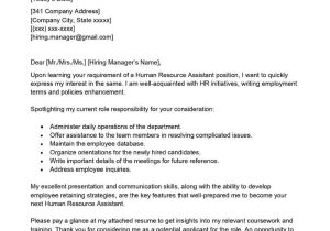 Cover Letter for Resume Hr Samples Human Resource assistant Cover Letter Examples – Qwikresume