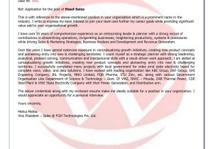 Cover Letter for Resume Sample India Sales Sample Cover Letter format, Download Cover Letter format …