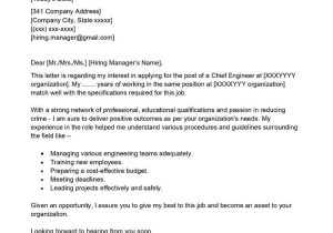 Cover Letter for Resume Samples for Engineering Chief Engineer Cover Letter Examples – Qwikresume