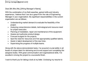 Cover Letter for Resume Samples for Engineering Engineering Manager Cover Letter Examples – Qwikresume