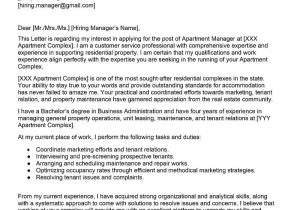 Cover Letter Sample for Resume Commercial Property Manager Apartment Manager Cover Letter Examples – Qwikresume