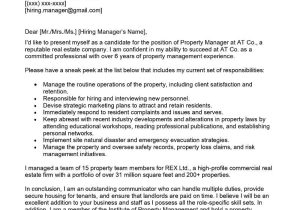 Cover Letter Sample for Resume Commercial Property Manager Property Manager Cover Letter Examples – Qwikresume
