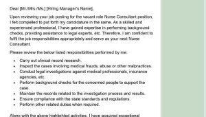 Cover Letter Sample for Resume Nursing Nurse Consultant Cover Letter Examples – Qwikresume