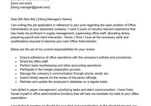Cover Letter Sample with attached Resume Office Administrator Cover Letter Examples – Qwikresume