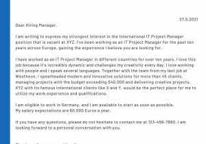Cover Letter Template My Perfect Resume How to Write A Good Cover Letter â Meetra Germany
