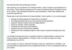 Creative Writer Cover Letter for Resume Sample Resumesample Resume Freelance Writer Cover Letter Examples – Qwikresume