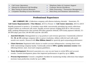 Customer Service Sample Resume for Call Center Call Center Resume Sample Monster.com