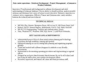 Data Center Operations Engineer Sample Resume Sample It Resume Pdf oracle Database Microsoft Access