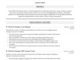 Data Warehouse Project Manager Resume Sample Warehouse Manager Resume & Writing Guide  18 Templates