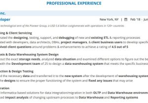 Data Warehousing Automation Bi Developer Sample Resume Etl Developer Resume: 2022 Guide with 10lancarrezekiq Samples