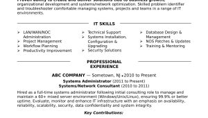 Date Of Availability In Resume Sample Sample Resume for An Experienced Systems Administrator Monster.com