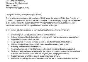 Day Care Resume Cover Letter Sample Child Care Provider Cover Letter Examples – Qwikresume
