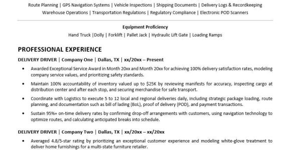 Delivery Driver Job Description Sample Resume Delivery Driver Resume Sample Monster.com