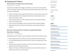 Delivery Driver Of Auto Parts Resume Sample Delivery Driver Resume & Writing Guide  12 Resume Examples 2022