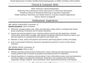 Dental assistant Qualification Sample Resume Working with Different Dentist Dental assistant Resume Monster.com