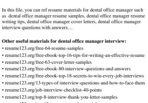 Dental Front Office Manager Resume Sample top 8 Dental Office Manager Resume Samples