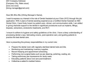Dentanl assistant Resume and Cover Lettle Sample Dental assistant Cover Letter Examples – Qwikresume