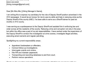 Deputy Sheriff Resume No Experience Sample Deputy Sheriff Cover Letter Examples – Qwikresume
