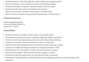Diagnostic Medical sonographer Free Sample Resume Sample Medical Imaging sonographer Resume Resame Medical …