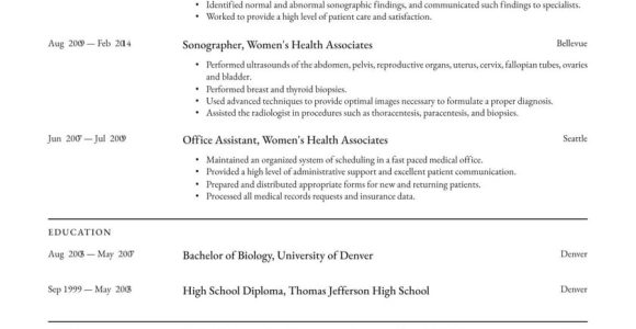 Diagnostic Medical sonography Student Sample Resumes sonographer Resume Examples & Writing Tips 2022 (free Guide)