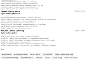 Digital Marketing Resume Sample for Freshers Digital Marketing Resume Samples All Experience Levels Resume …