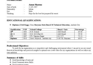 Diploma Civil Engineering Fresher Resume Samples Diploma Civil Engineering Fresher Resume Pdf