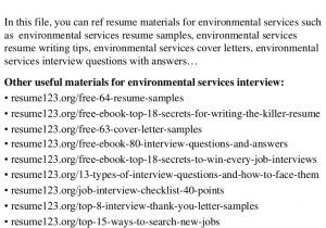 Director Of Environmental Services Resume Sample top 8 Environmental Services Resume Samples