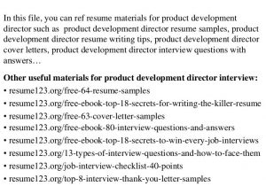 Director Of Product Development Resume Sample top 8 Product Development Director Resume Samples