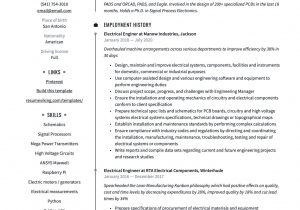 Electrical and Instrumentation Technician Resume Sample Instrumentation Engineer Resume Sample