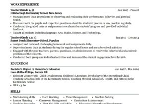 Elementary Special Education Teacher Resume Sample Elementary Teacher Resume Example 2022