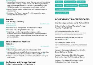 Elon Musk One Page Resume Sample Elon Musk Has A One Page Resume that We All Must Take Inspiration From