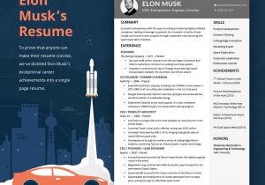 Elon Musk Resume Template Download Free Elon Musk’s Resume (all On One Page) Resume Genius