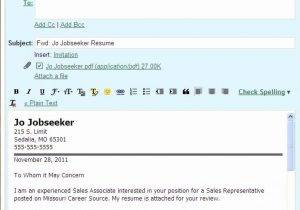 Email Sending Resume and Cover Letter Sample Email Cv Cover Letter Template – Resume format Cover Letter for …