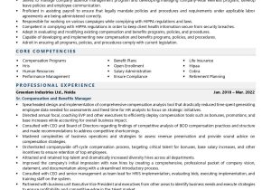 Employee Benefits Account Manager Resume Sample Compensation & Benefits Manager Resume Examples & Template (with …